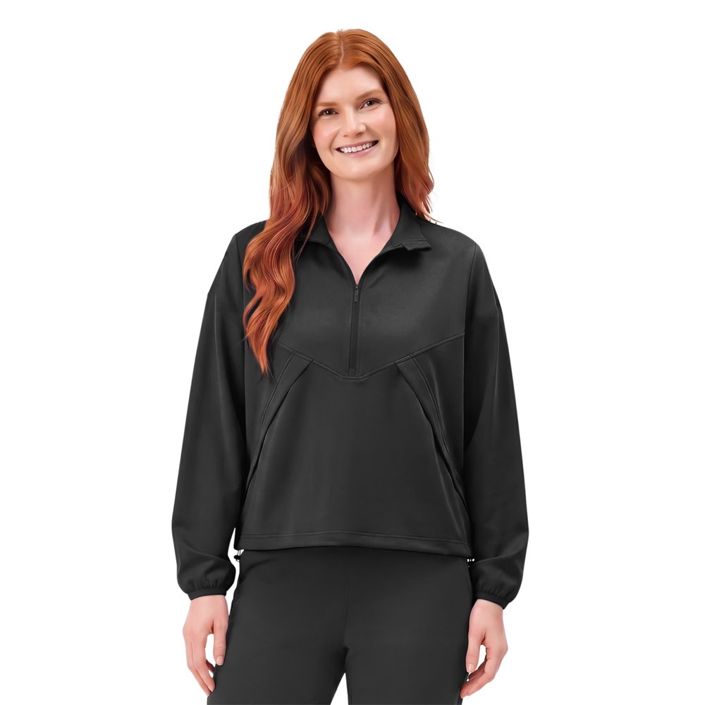 NWT Member's Mark Women's Travel Half-Zip Pullover Size L Black